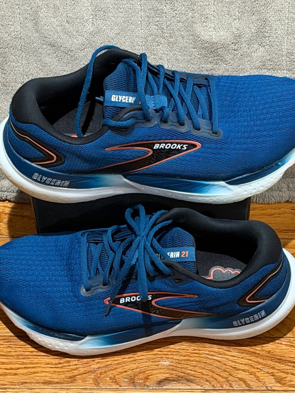 Brooks Mens Glycerin GTS 21 1104201D474 Blue Running Shoes Sneakers Size 11 D